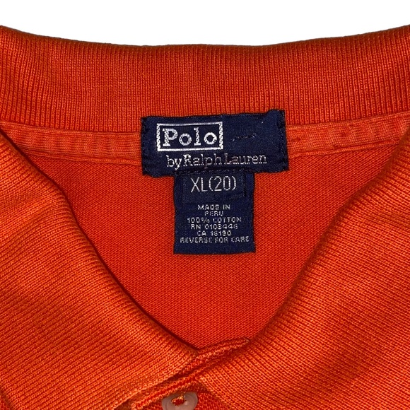 POLO Ralph Lauren Orange Polo Shirt - XL (20) Boy Teen - Picture 10 of 13
